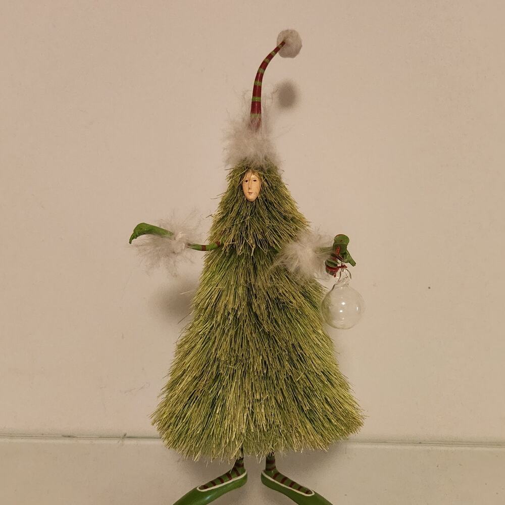 Dept 56 Patience Brewster Christmas Krinkles Green Santa Tree 8" Figure